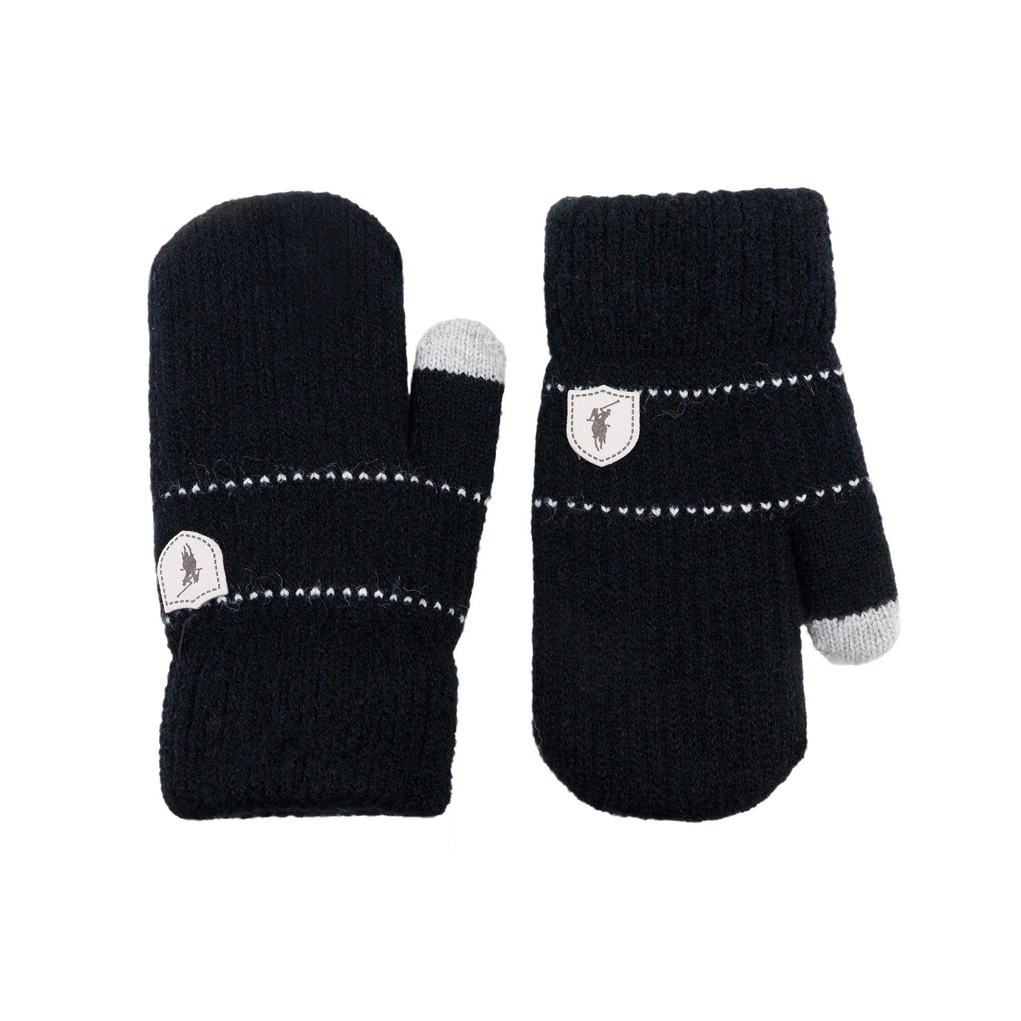 schwarz Handschuh Strickhandschuhe ZEBRO