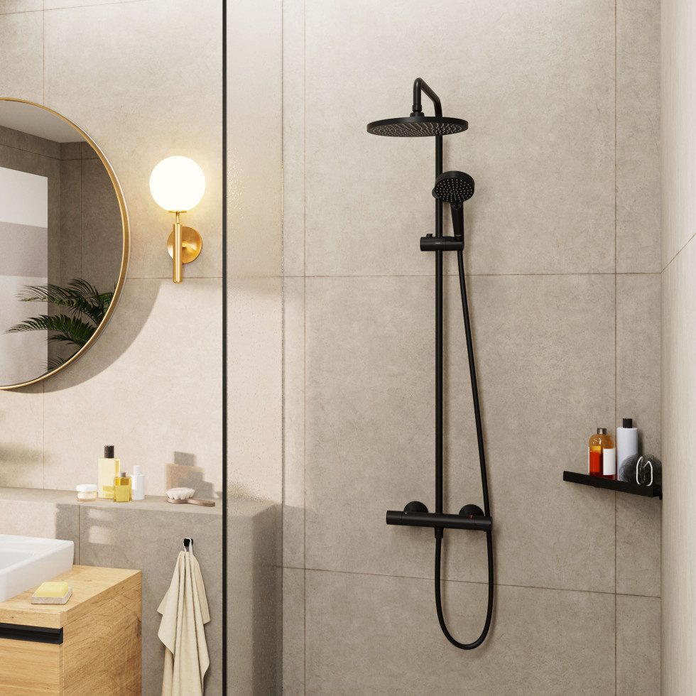 Grohe Duschsystem Hansgrohe Duschsystem mit Thermostat Vernis Blend