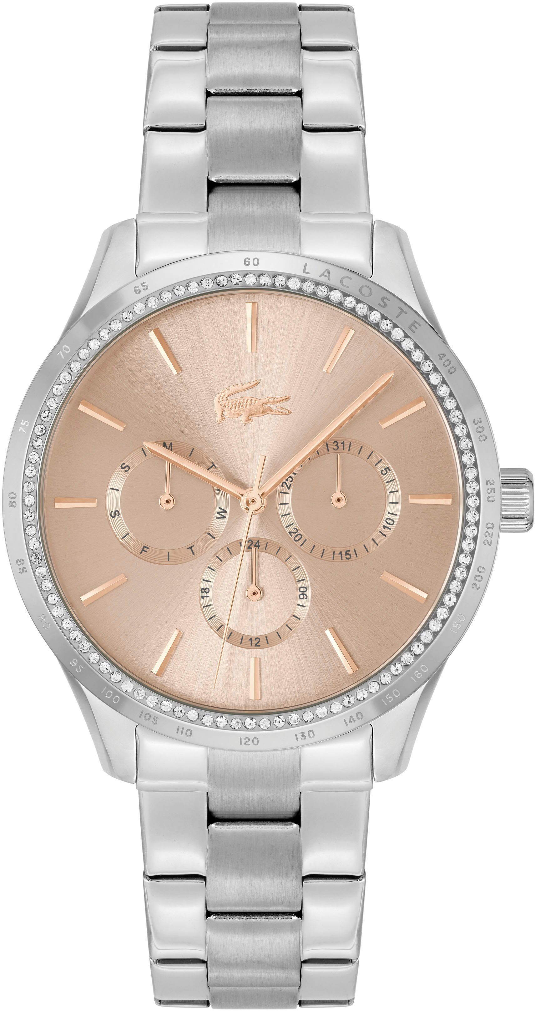Lacoste Multifunktionsuhr PROVIDENCE 2001293, Quarzuhr, Armbanduhr, Damenuhr, Datum, Glaskristalle, Edelstahlarmband