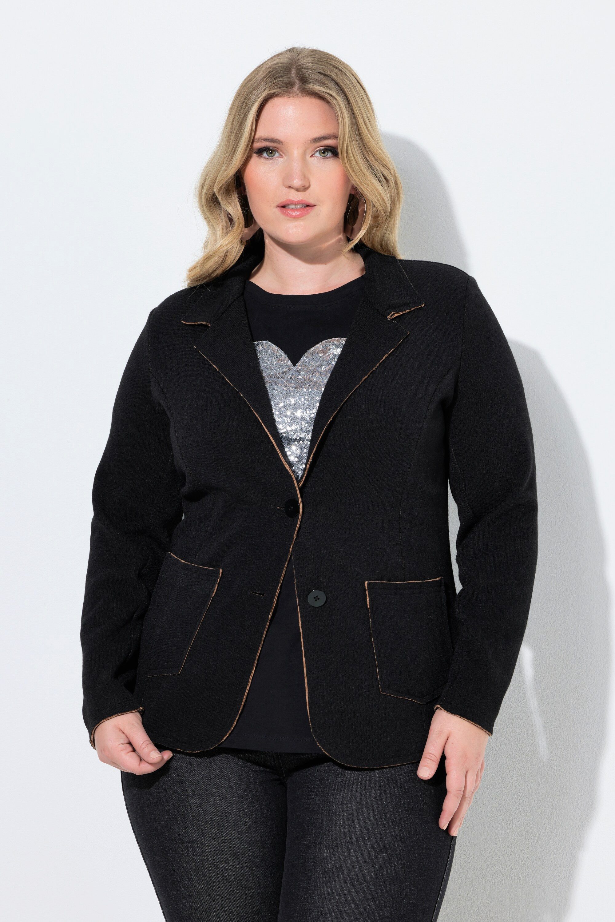 MIAMODA Sommerjacke Strickblazer Regular Fit elastischer Strick