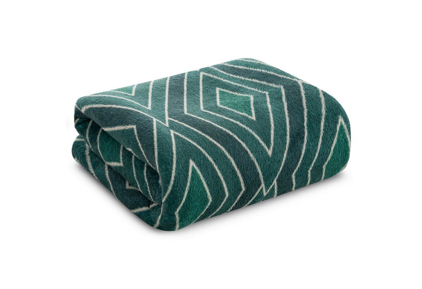 Wohndecke Fleecedecke 150x200 cm, Decke mit geometrischem, botanischem Muster, Design91, Gemusterte Kniedecke, weicher Plaid und einfache Picknickdecke