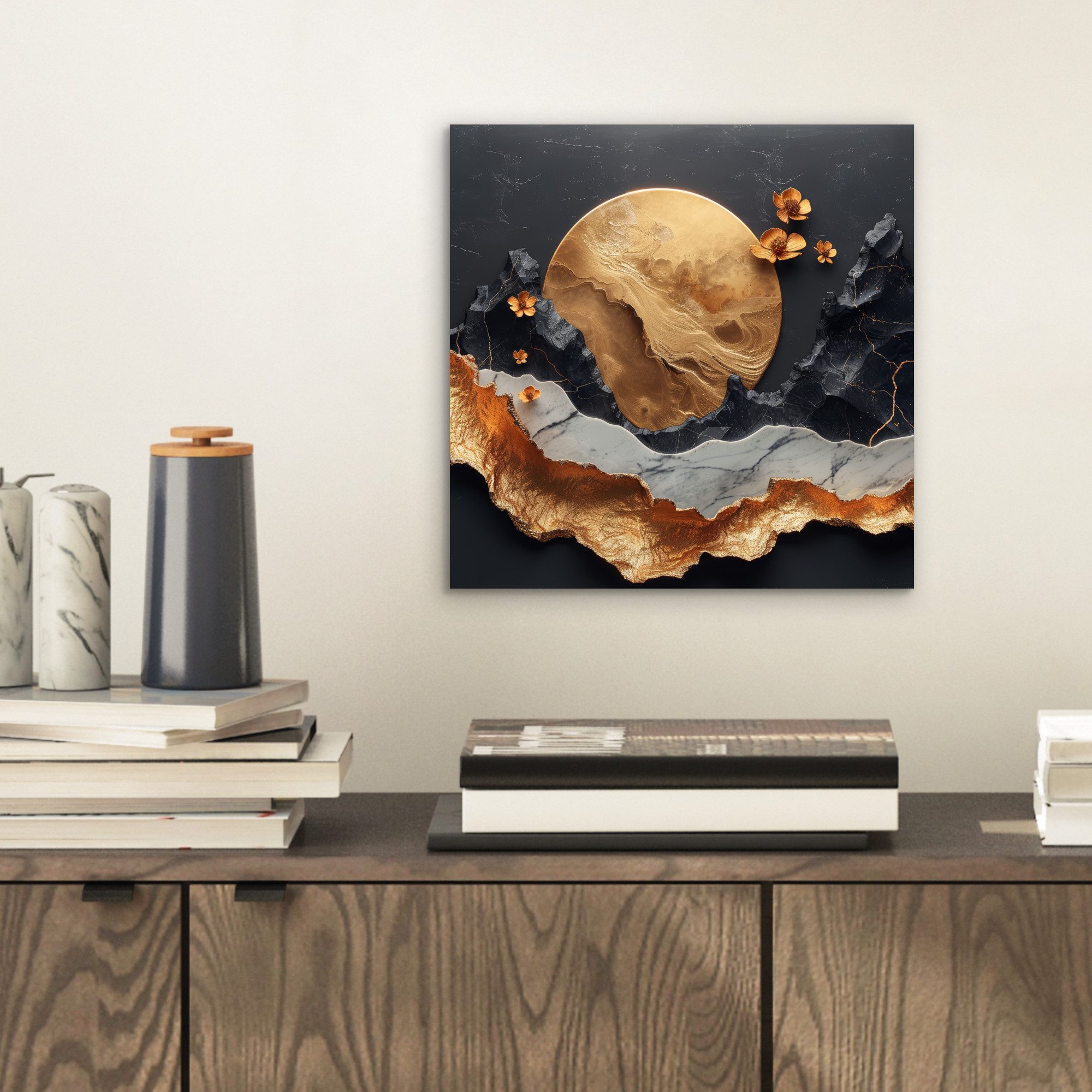 MuchoWow Metallbild Kunst - Gold - günstig online kaufen