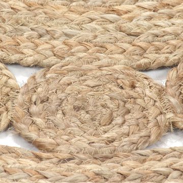 Teppich Teppich Flechtmuster Jute 90 cm Rund Teppich, vidaXL, Höhe: 0 mm