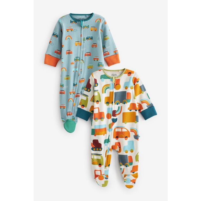 Next Schlafoverall Baby Schlafanzüge mit Reißverschluss im 2er-Pack (2-tlg)