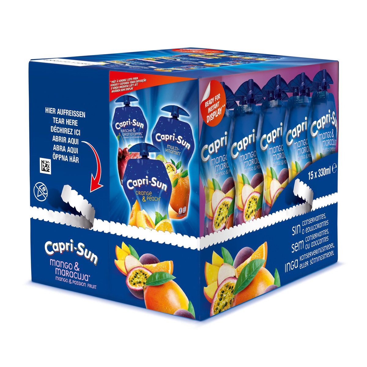 CAPRI-SUN Softgetränk, Capri Sun Mango und Maracuja Mehrfruchtschorle 330ml 15er Pack