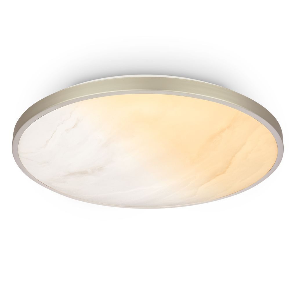 Briloner Leuchten LED Deckenleuchte LED Deckenlampe Fernbedienung Dimmbar CCT Alabaster Design, LED fest integriert, CCT Farbtemperatursteuerung - Warmweiß / Neutralweiß / Kaltweiß, 38x7 cm, Wohnzimmer, Schlafzimmer, Flur, Küche