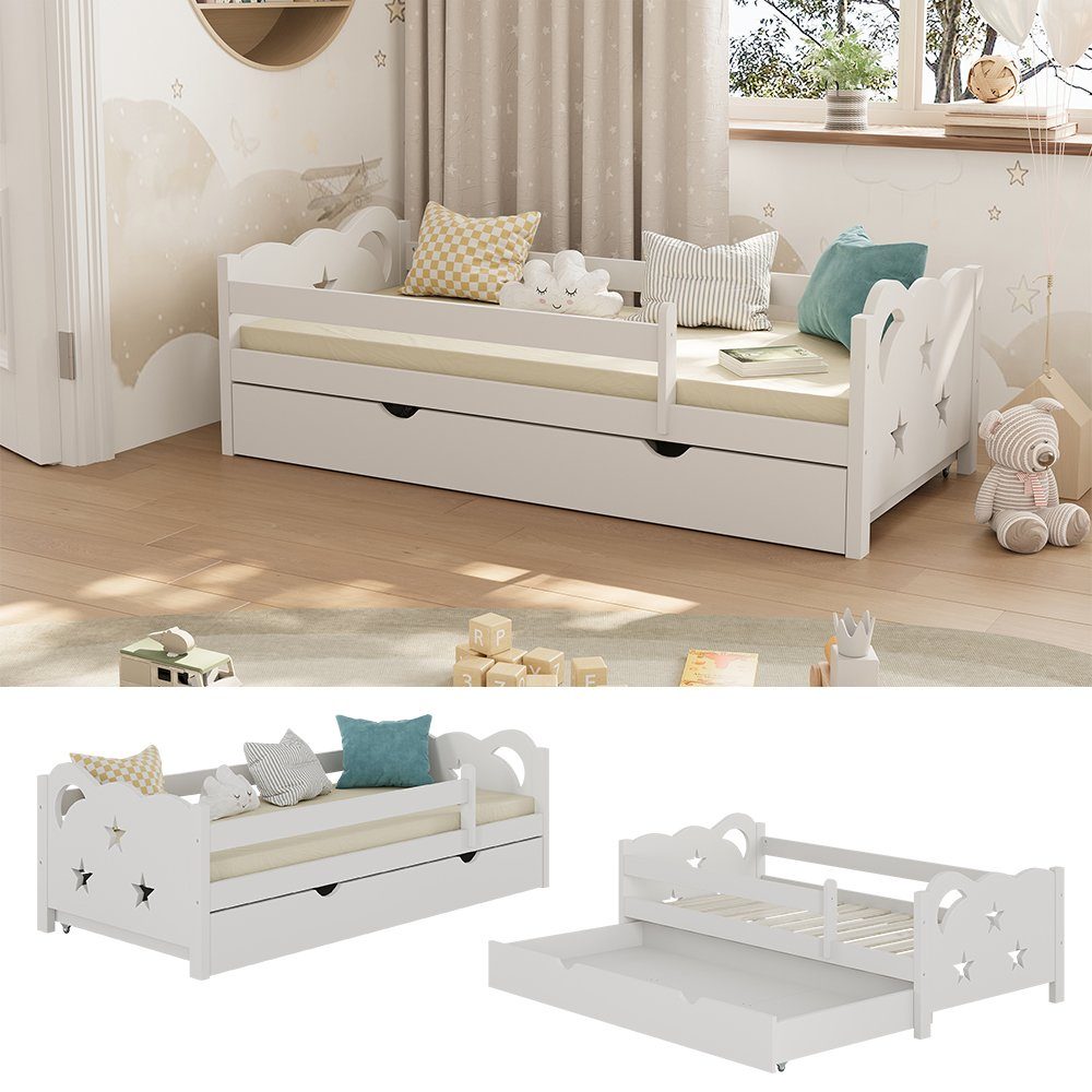 VitaliSpa® Kinderbett Jessica, Weiß/Weiß, 80x160 cm mit Schublade, ohne Mat günstig online kaufen