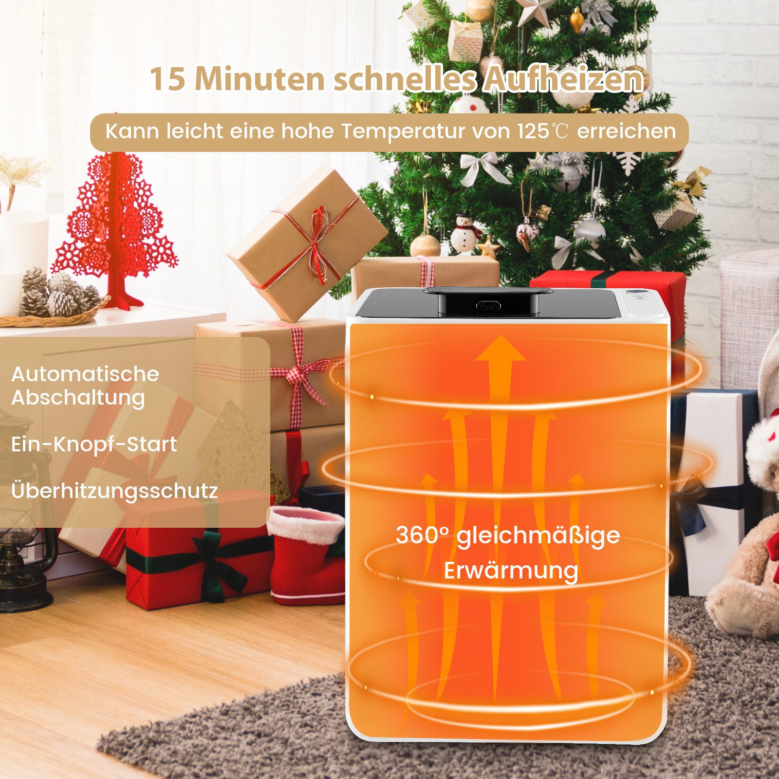 COSTWAY Badheizkörper, elektrisch, Handtuchkorb 125 °C günstig online kaufen