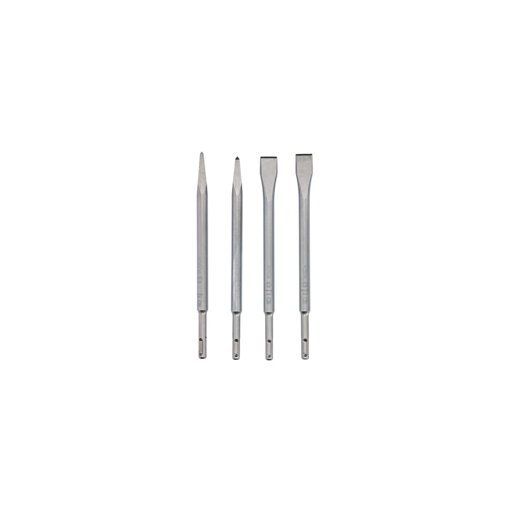 Bosch Professional Meißel-Set Bosch 4-teiliges Meißelset mit SDS plus Aufnahme, 2x Spitzmeißel + 2x