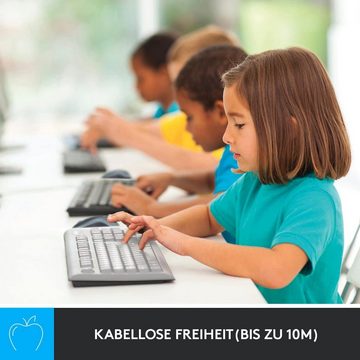 Logitech MK270 Desktop Education mit Silikonabdeckung - Tastatur Maus Tastatur- und Maus-Set, (1 St)