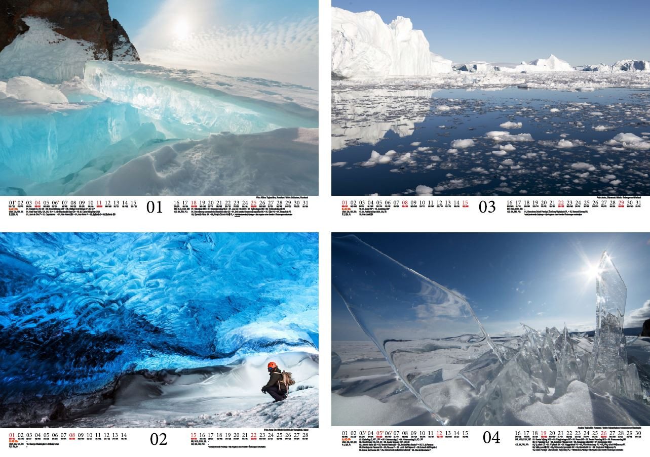 Thumbnail - Seelenzauber Wandkalender Reisezauber Eiswelten DIN A4 Kalender für 2026 Urlaub Eiswelten