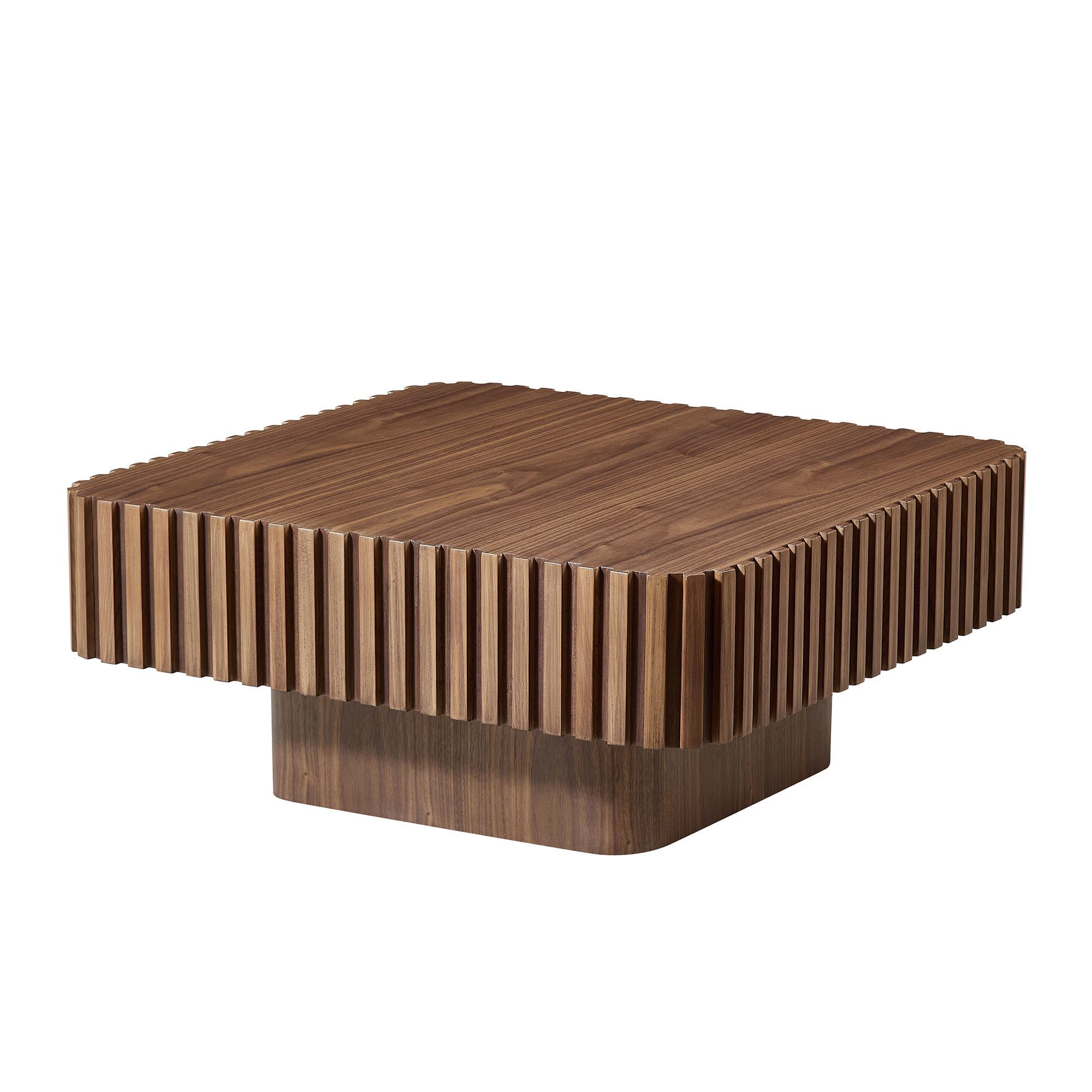 WILLIAMSPACE Couchtisch Lesley Eckiger Couchtisch mit geriffelter Oberfläche – Moderner Tisch (1 St), Maße ca.: B80 x T80 x H35 cm