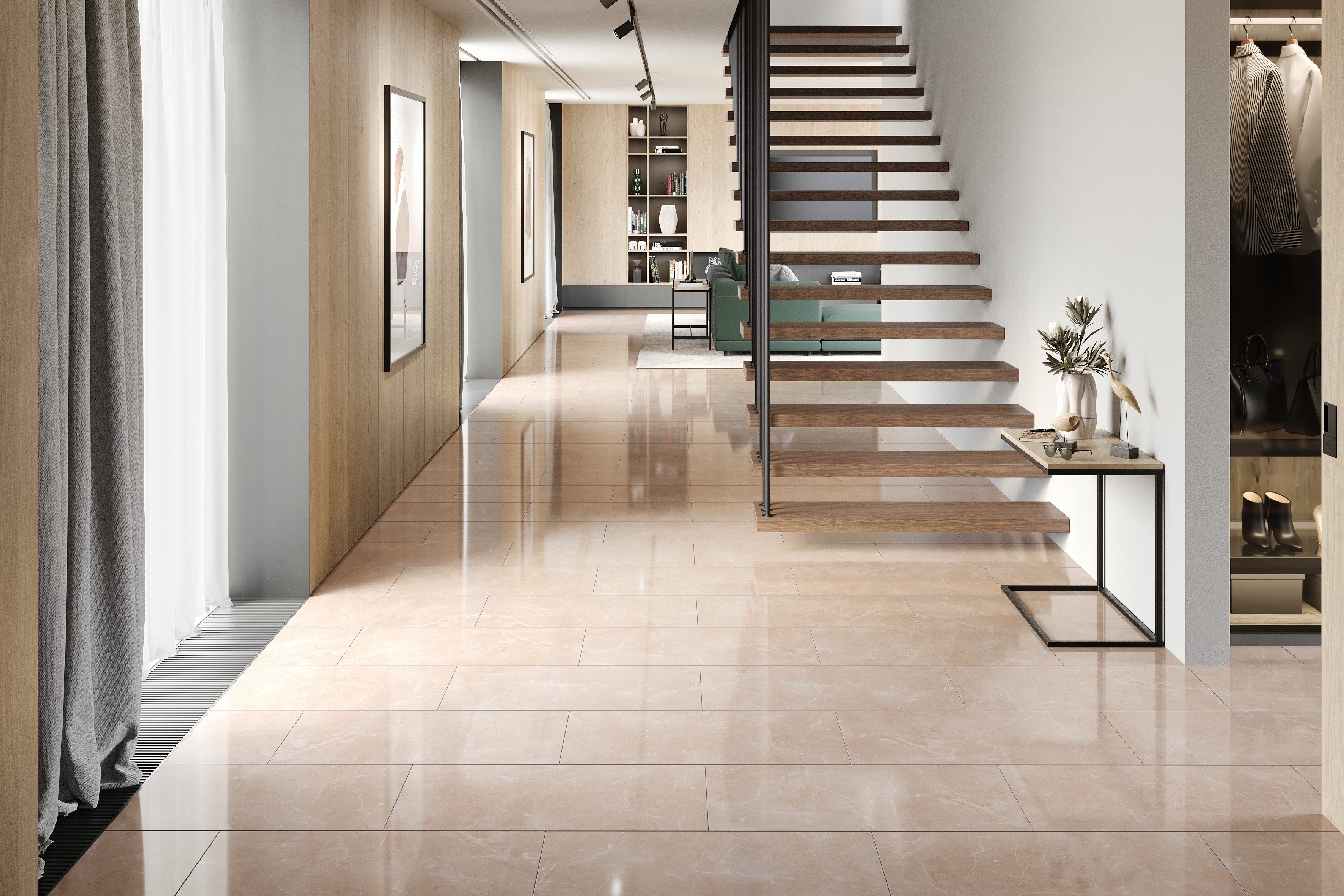 FALQUON GmbH Laminat Stone 2.0 Fliese - 810 x 400 x 8 mm - hochglänzend -, Packung, In 1 Packung: 8 Paneele - 2,592 m², 1 Packung: 8 Paneele - 2,592 m²
