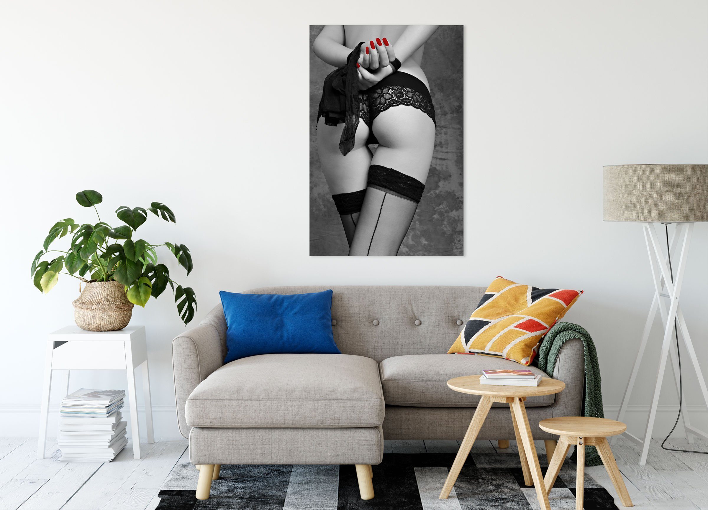 Pixxprint Leinwandbild erotische Spitzen-Dessous, erotische Spitzen-Dessous günstig online kaufen