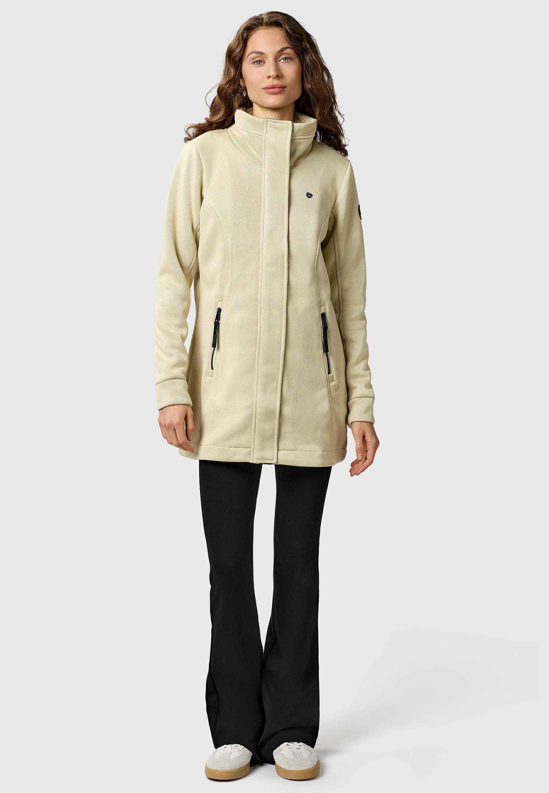Ragwear Sweatjacke Letrice Bonded Elegante Zip-Jacke mit hohem Kragen in Feinstrickoptik