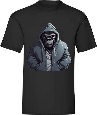 Banco T-Shirt Gangster Affe DTF Druck aus 100% Baumwolle Rundhalsauschnitt mit besonderem DTF Druck