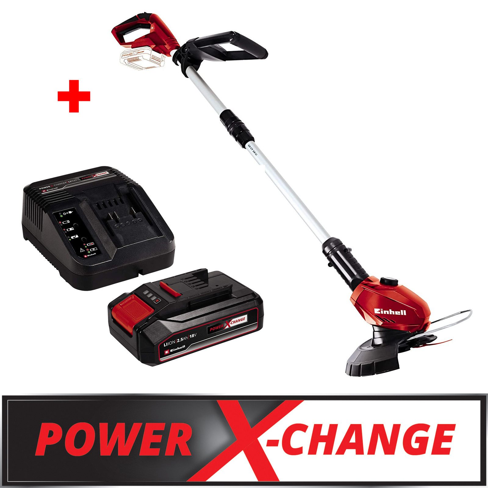 Einhell Akku-Rasentrimmer Einhell Akku Rasentrimmer GE-CT 18 Li-Solo inkl. 2,5 Ah Starterkit, (Set), Stufenlos teleskopierbar