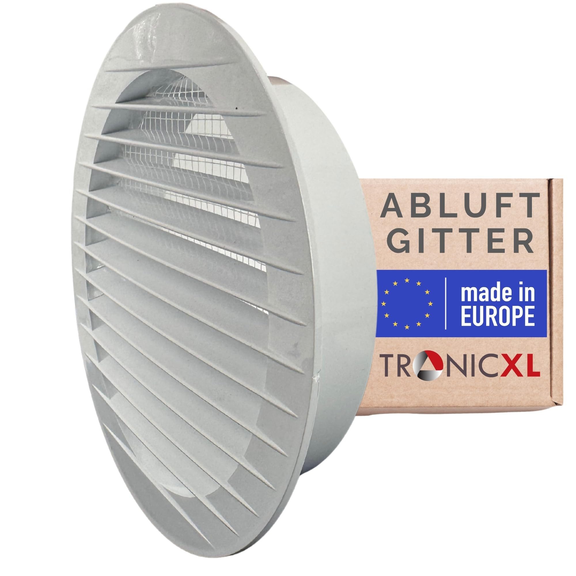TronicXL Lüftungsgitter 125mm Abluftgitter Lüftungsgitter Fliegengitter für Küche Bad Keller (Außengitter, 1 St., Wanddurchführung), Für Growbox Abluft Zuluft Klimaanlage