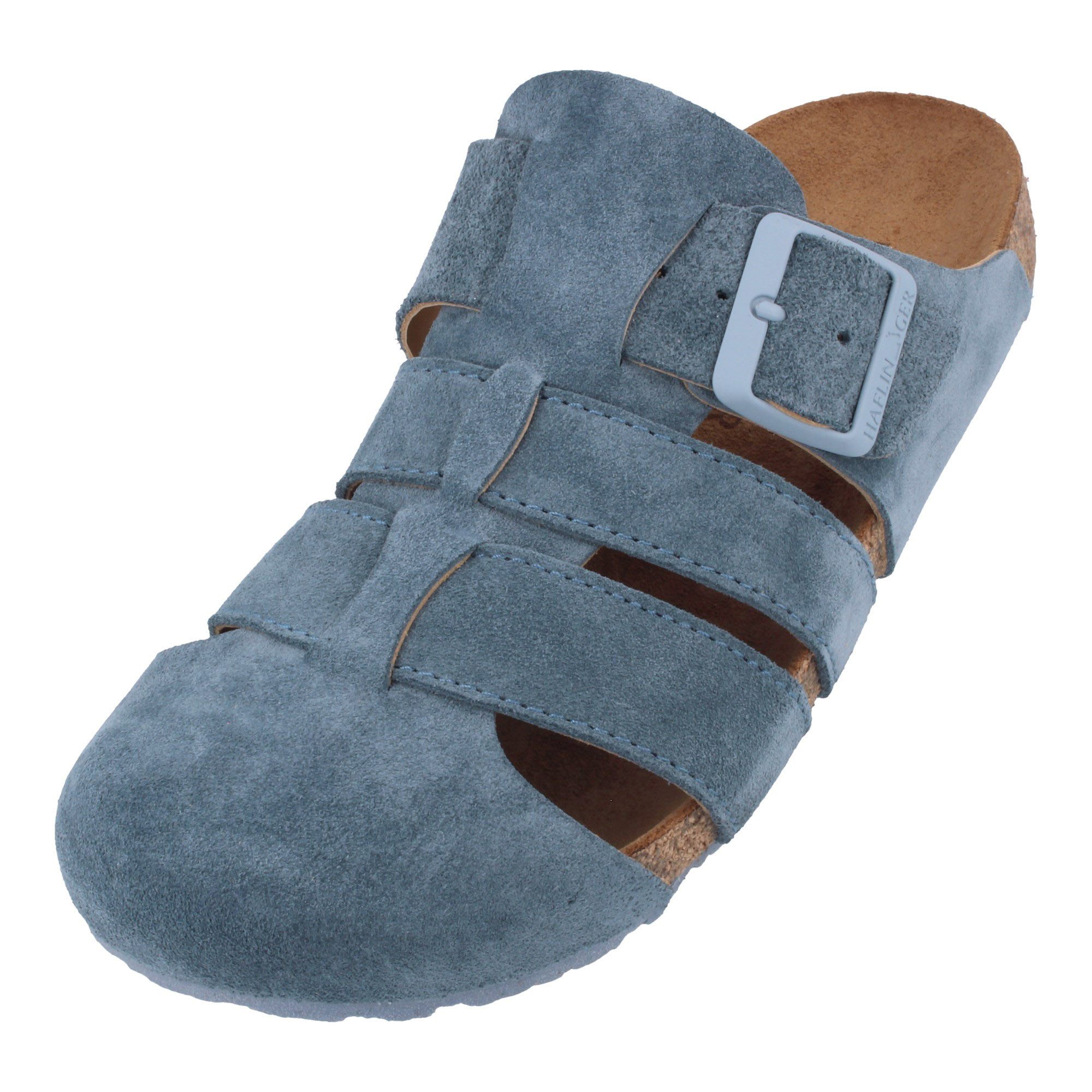 Haflinger Haflinger Porto Lederclog mit Korkfußbett Lederdecksohle Unisex Hausschuh