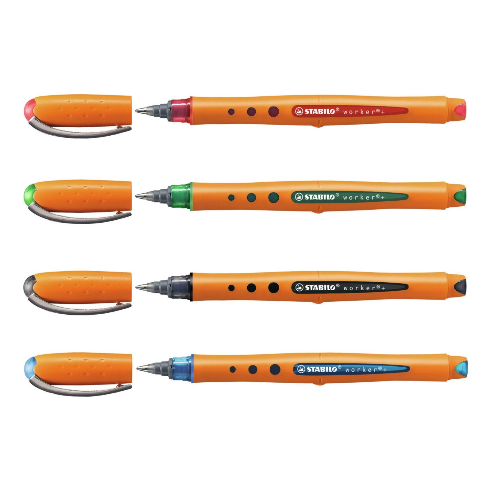 STABILO Hefter STABILO worker+ Tintenroller - 0,5 mm - 4er Etui