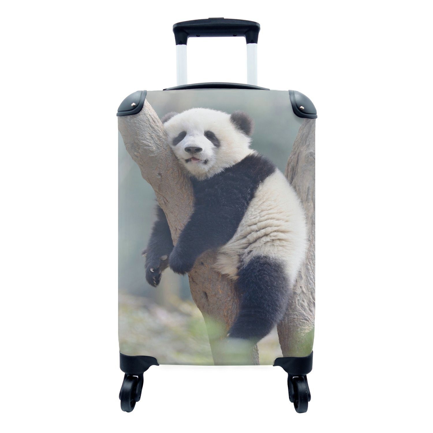 MuchoWow Handgepäckkoffer Tiere - Panda - China, 4 Rollen, Reisetasche mit rollen, Handgepäck für Ferien, Trolley, Reisekoffer