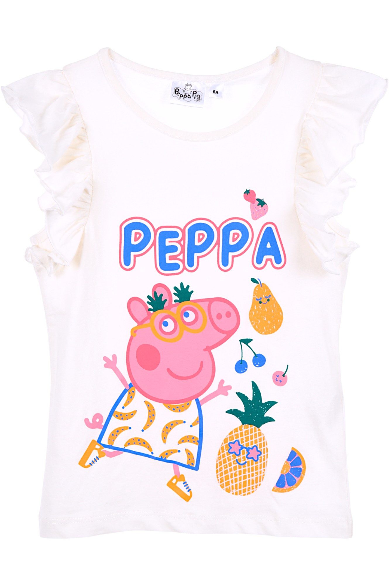 Peppa Pig T-Shirt Peppa Wutz Mädchen Jersey Kurzarmshirt aus Baumwolle Gr. 98 - 116 cm