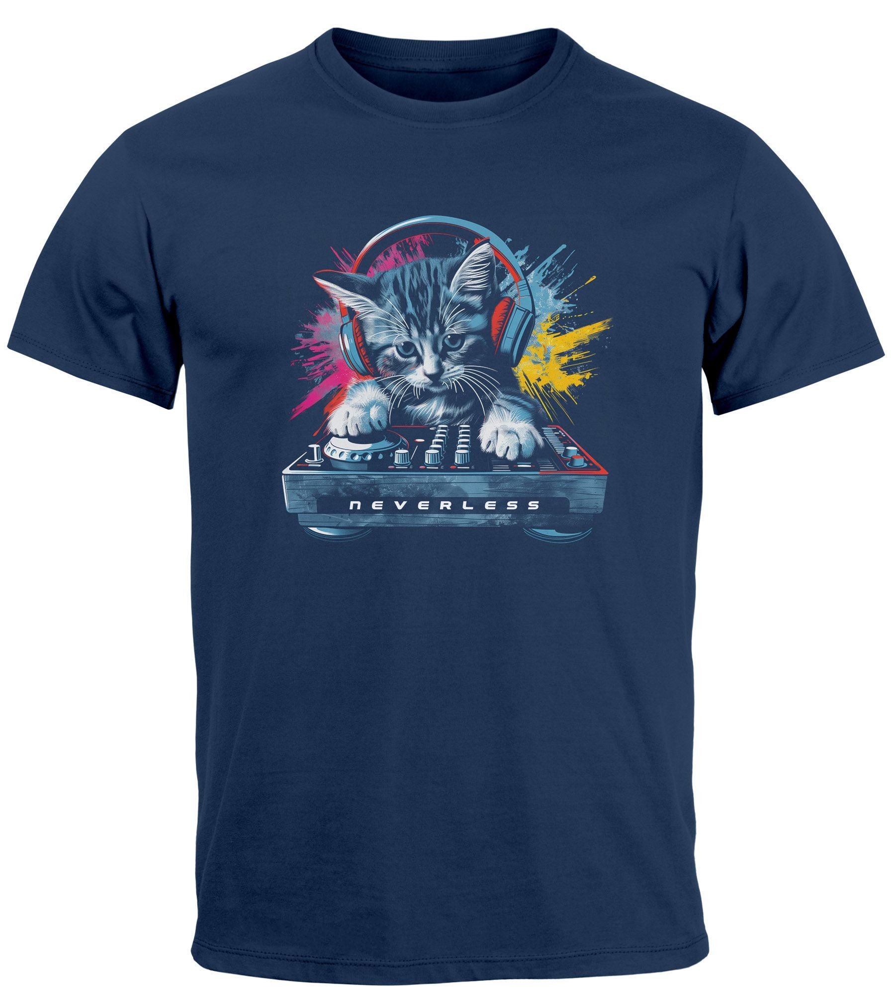 Neverless Print-Shirt Herren T-Shirt Techno DJ günstig online kaufen