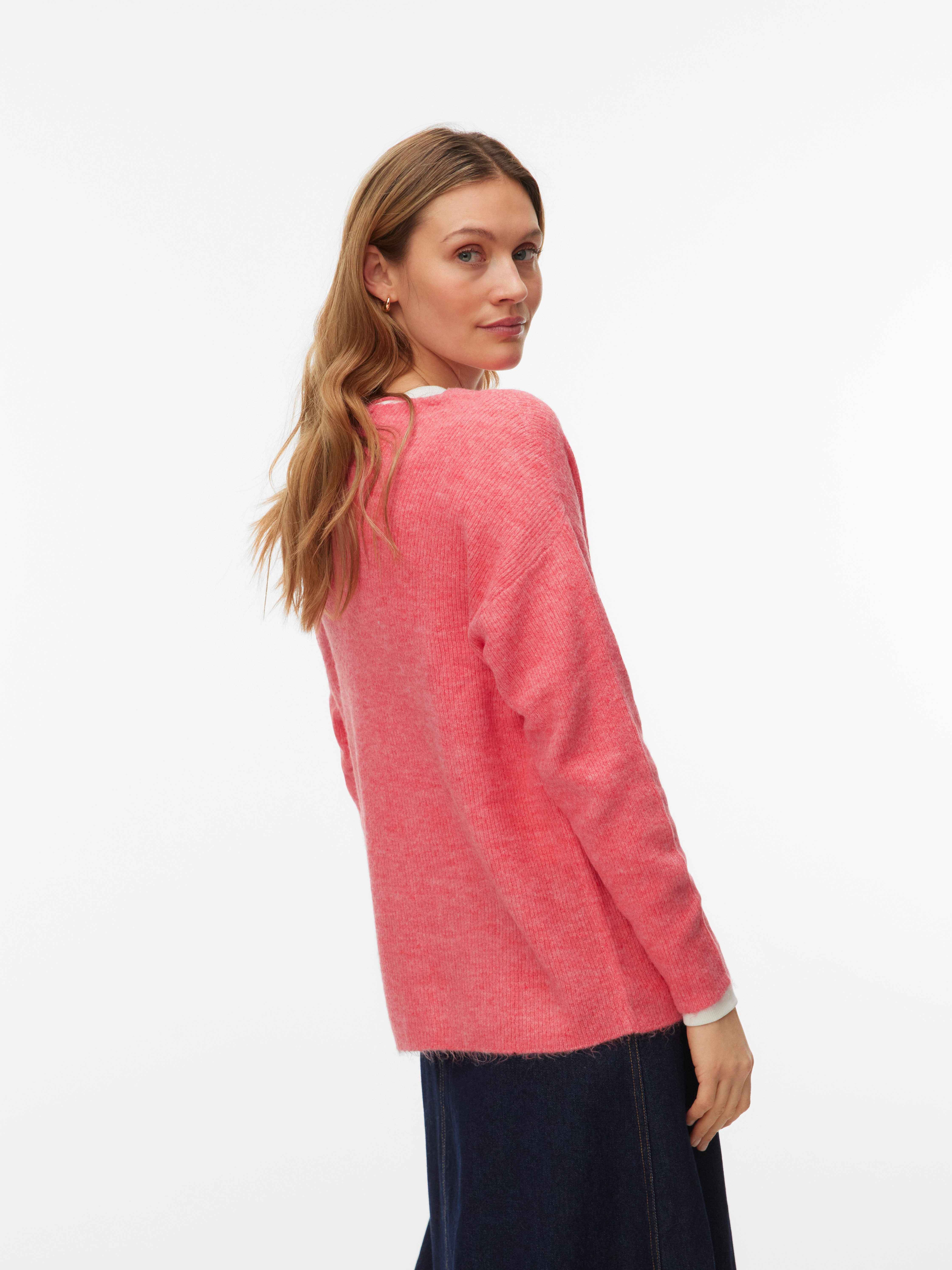 Vero Moda V-Ausschnitt-Pullover VMCREWLEFILE LS V-NECK BLOUSE NOOS