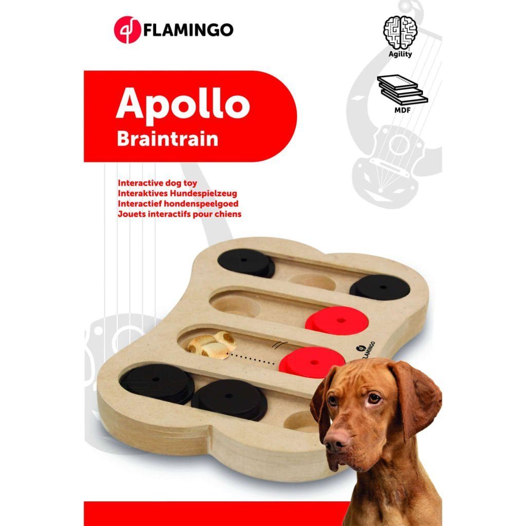 Apollo 30x20 Hunde-Intelligenzspielzeug Hunde-Ballschleuder Holz Flamingo