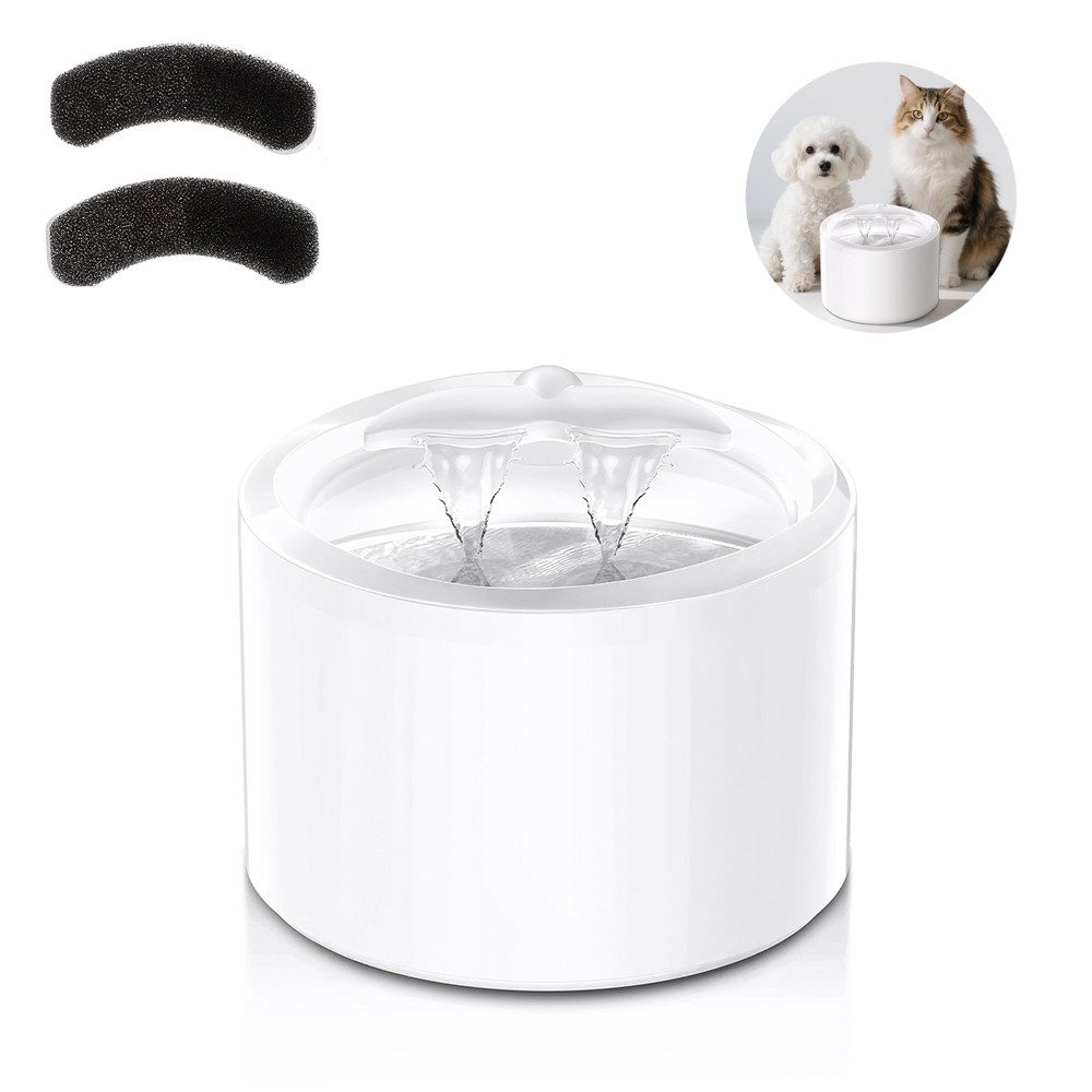 zggzerg Trinkbrunnen Wasserspender für Haustiere mit 2 Ausläufen und Filter günstig online kaufen