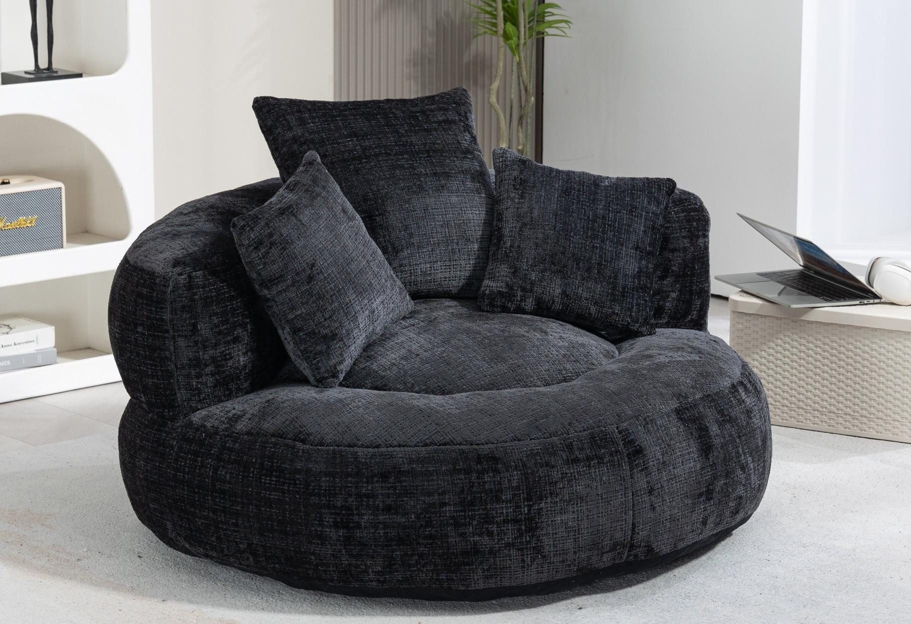LVHOM Sitzsack 108x108x52cm Chenille Premium Sofa günstig online kaufen