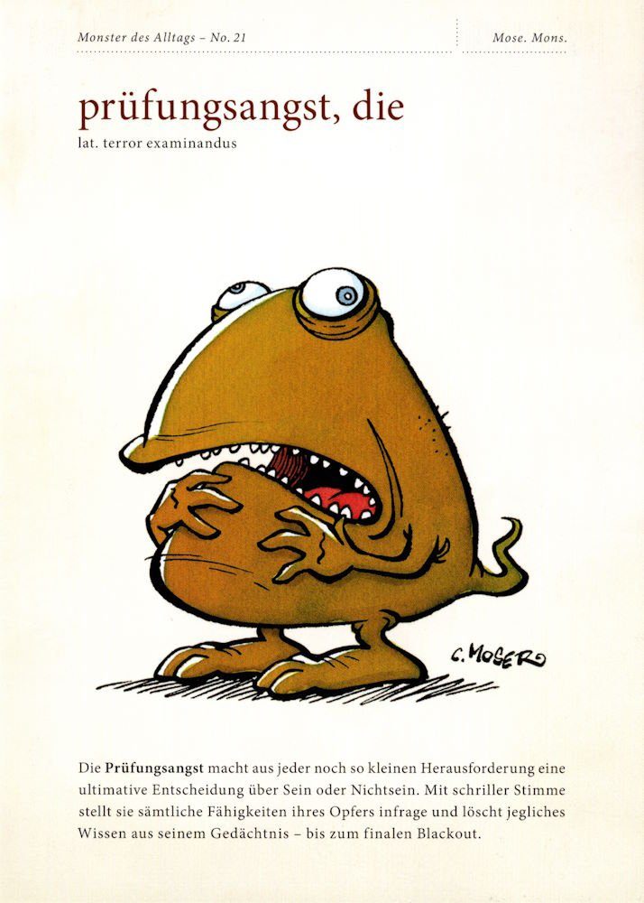 Postkarte "Monster des Alltags 21: - prüfungsangst, die" No