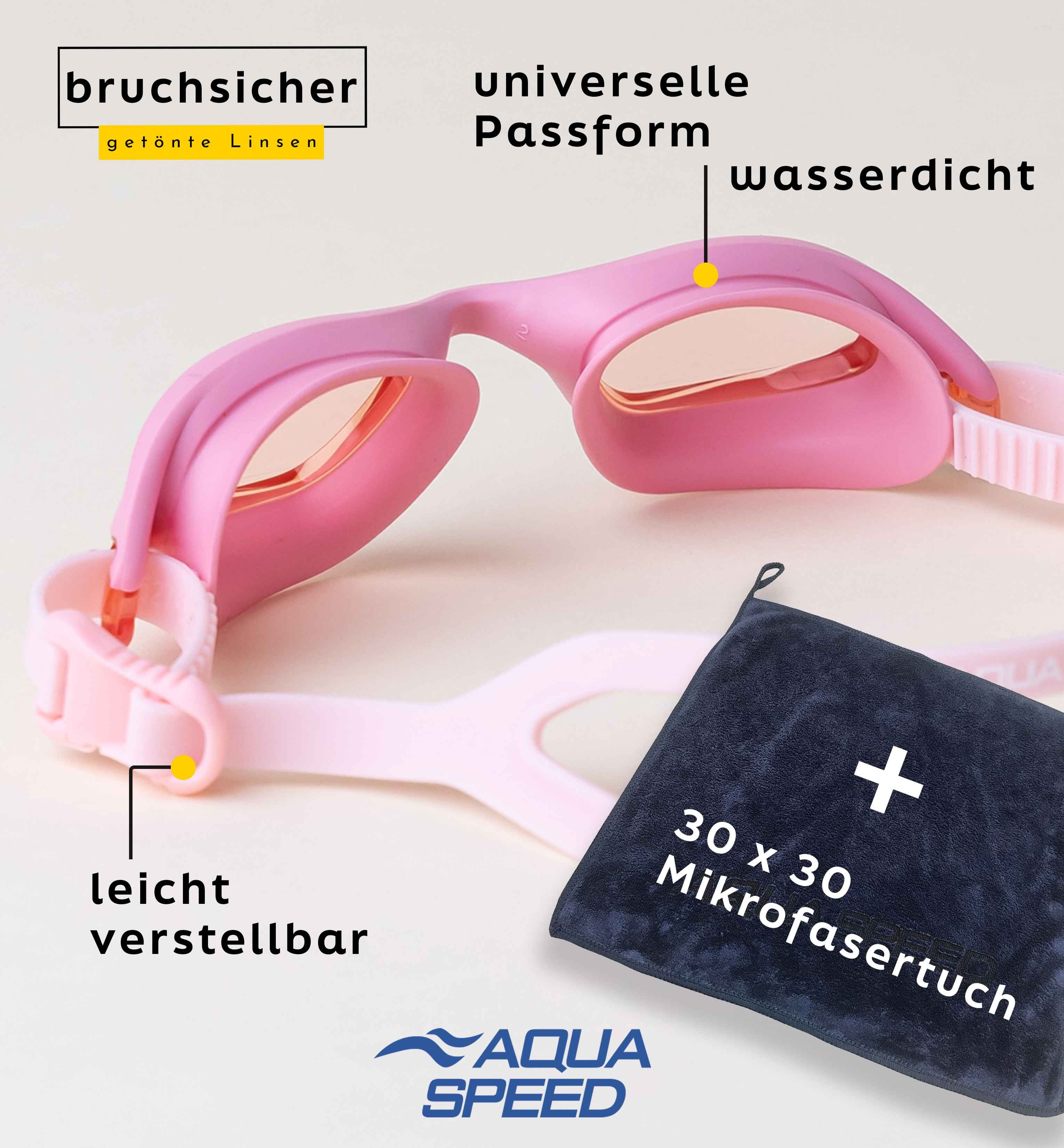 Aqua Speed Schwimmbrille Torrent Trainingsmaske verspiegelt rosa – UV & Beschlagschutz, (Perfekt für Wellness-Schwimmen, Urlaub & Hallenbadbesuche), Einfache Größenanpassung für Kinder & Erwachsene