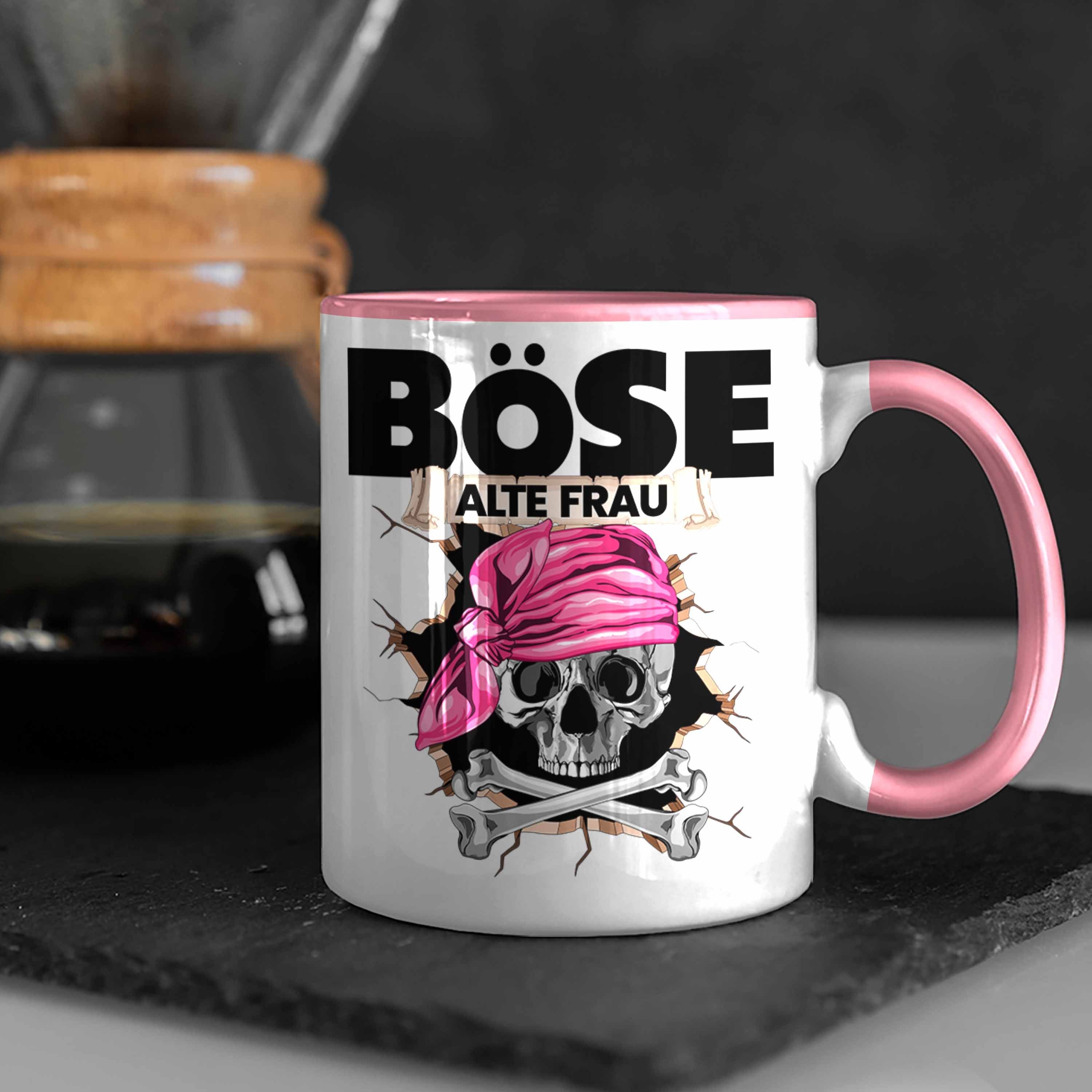 Frauen Alte Tasse Kaffee-B Böse Rosa Geschenk Piratin Geschenkidee für Trendation Frau Tasse
