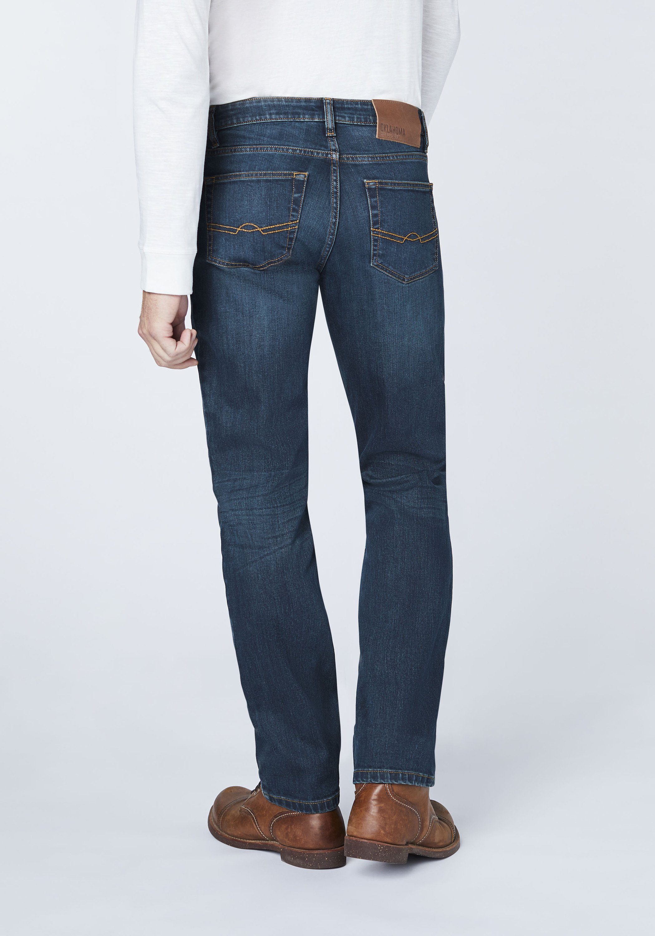 zertifiziert DENIM Straight-Jeans GOTS PREMIUM - (1-tlg) Grau Fit Comfort OKLAHOMA