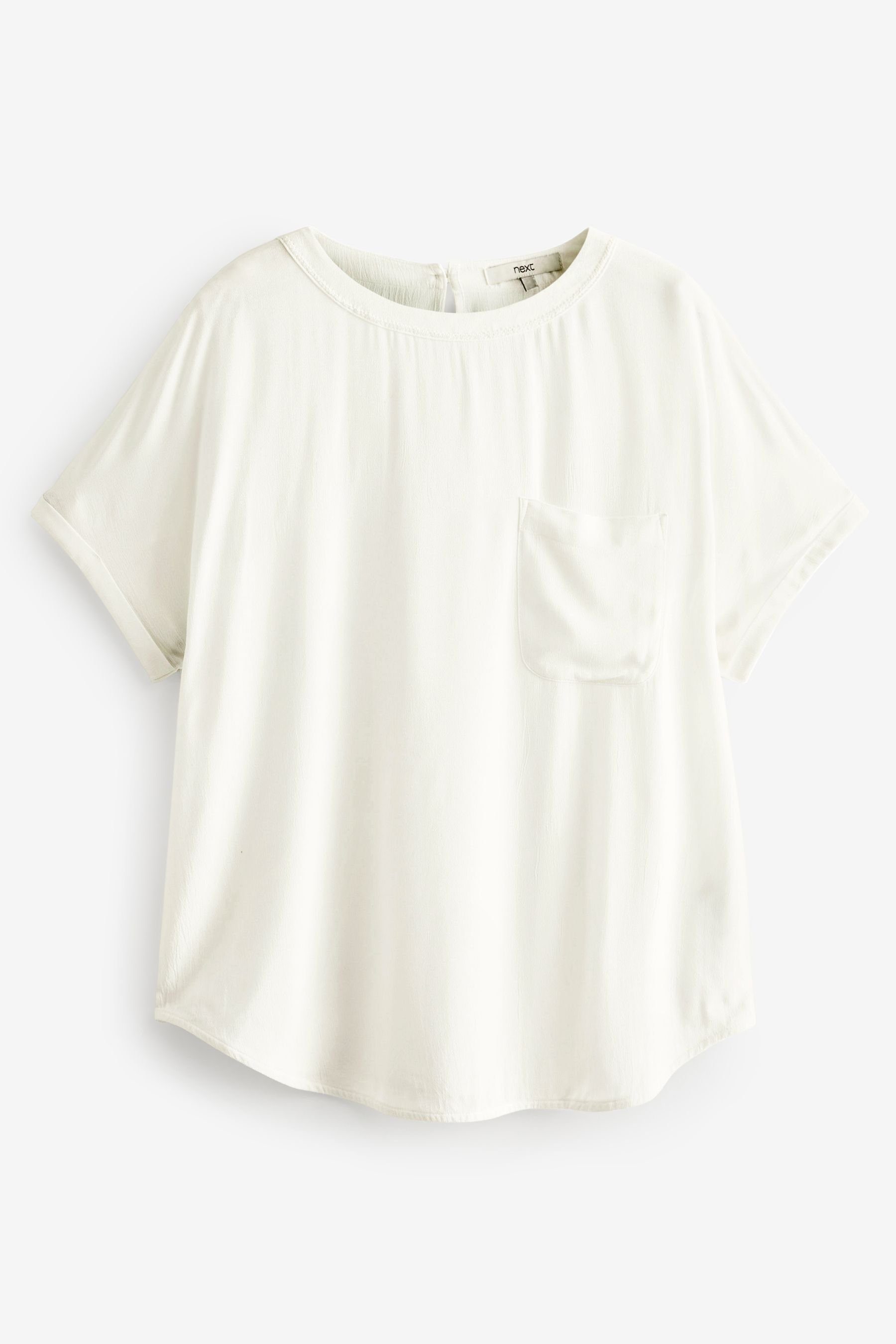 Next T-Shirt T-Shirt mit Kastenschnitt (1-tlg) Ecru Cream