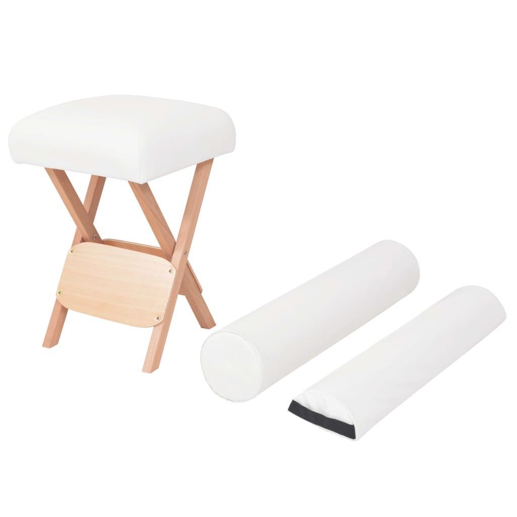 Massagesessel Massage-Klapphocker & Nackenrollen 12 Sitz dicker vidaXL 2 cm Weiß