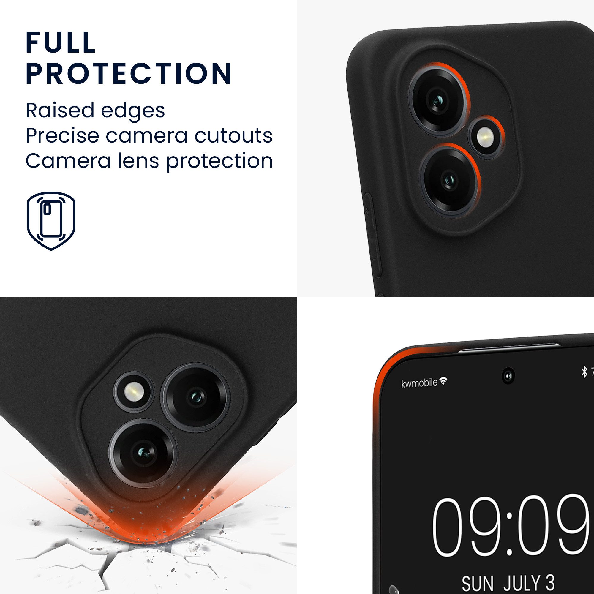 kwmobile Smartphone-Hülle Hülle für HONOR 400, Backcover Silikon - Soft Handyhülle - Handy Case in Schwarz matt