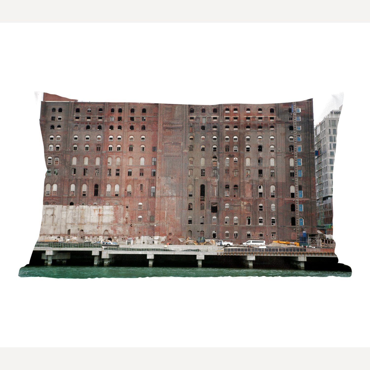 MuchoWow Dekokissen Verlassenes Gebäude in New York, Wohzimmer Dekoration, Zierkissen, Dekokissen mit Füllung, Schlafzimmer