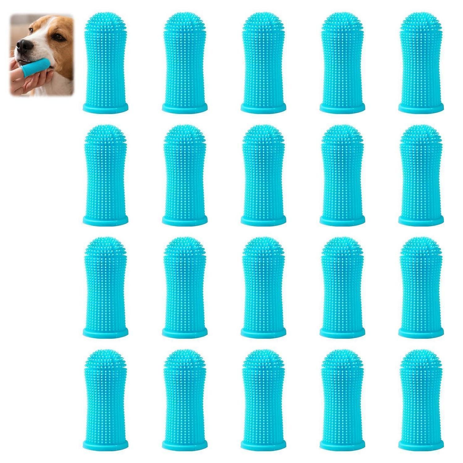 LuxusKollektion Tier-Fingerzahnbürste Hundezahnbürste Fingerzahnbürsten Set 20 Stk