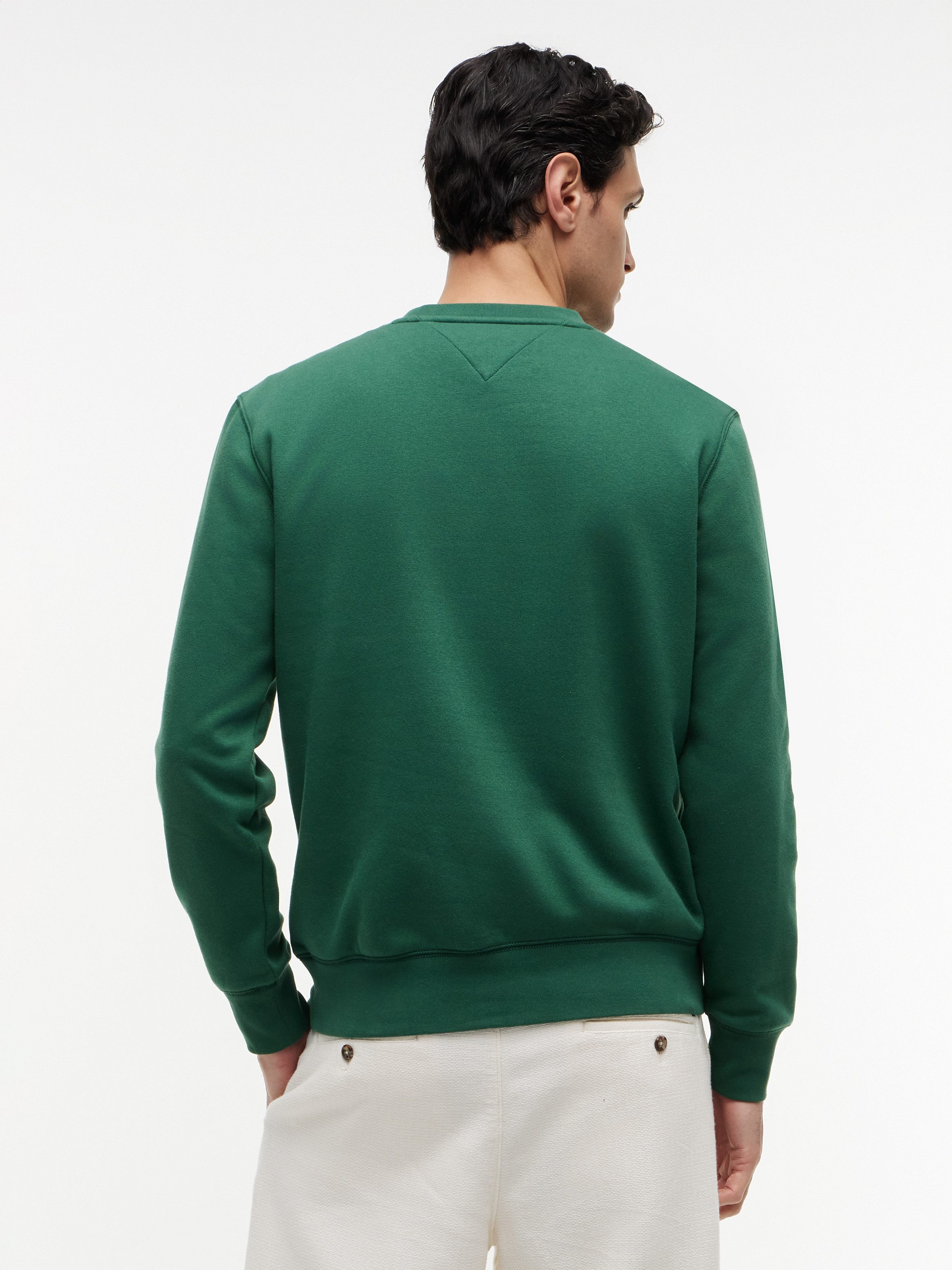 Tommy Hilfiger Sweatshirt TOMMY LOGO unifarben, casual, regular fit, Baumwollmix, Rundhals