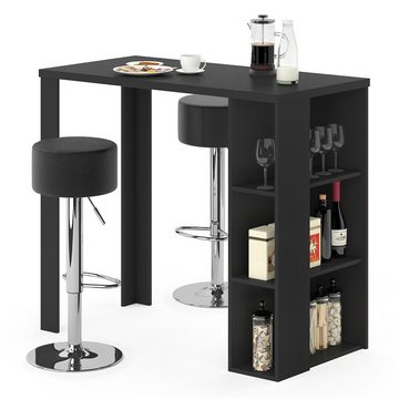 Vicco Bartisch Tresentisch Bartresen Bistrotisch NOEL Schwarz inkl. Hocker