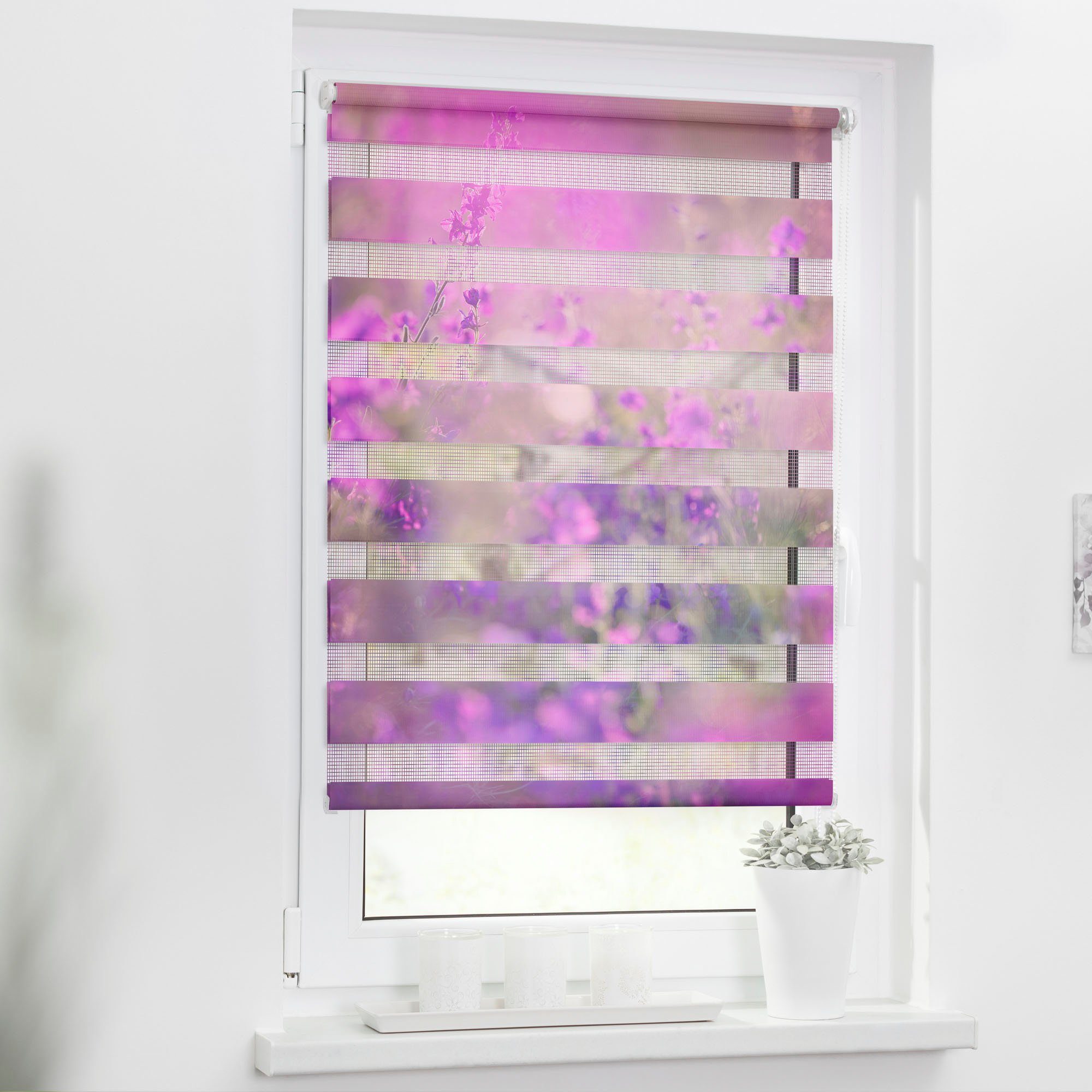 LICHTBLICK ORIGINAL Doppelrollo »Duo Rollo Motiv Blumenwiese«, Lichtschutz, günstig online kaufen