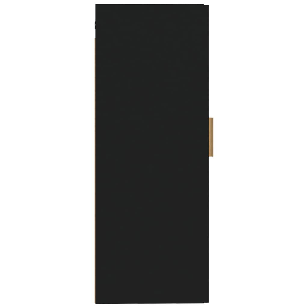 furnicato Wandregal Holzwerkstoff cm 35x34x90 Schwarz Wandschrank