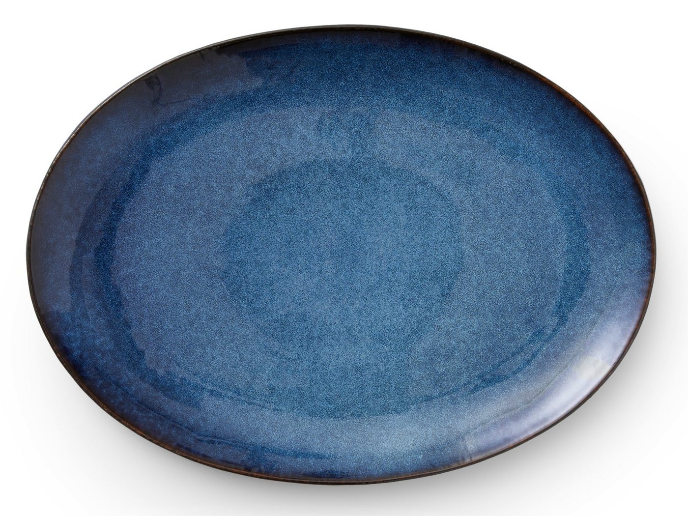 Bitz Servierplatte Servierplatte oval black/dark blue 45 x 34 cm, Steinzeug, (Platten), Platte oval 45x34 cm Schwarz/Dunkelblau