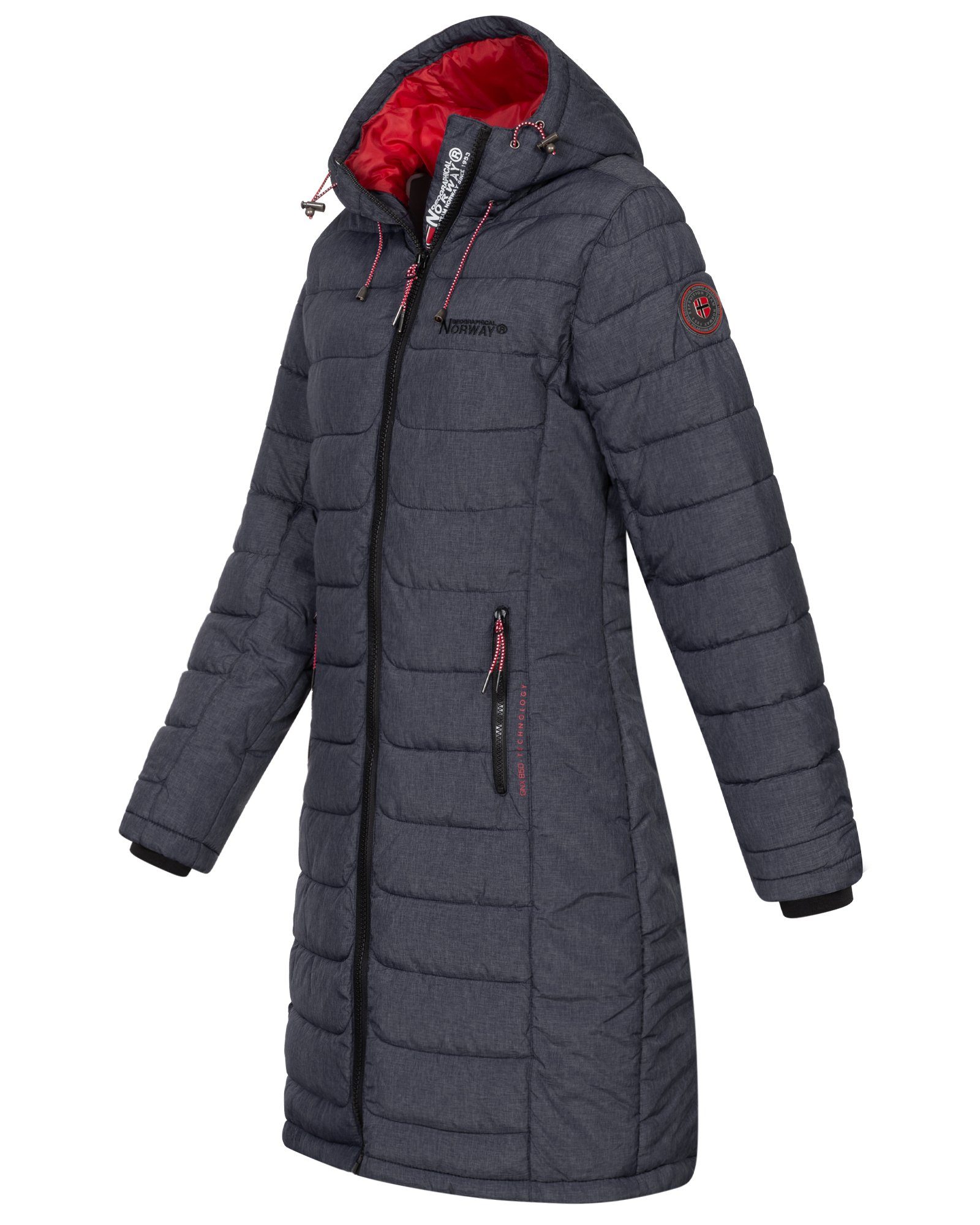 Geographical Norway Steppmantel Damen Winter Jacke Stepp Mantel Lange Steppjacke Wintermantel parka