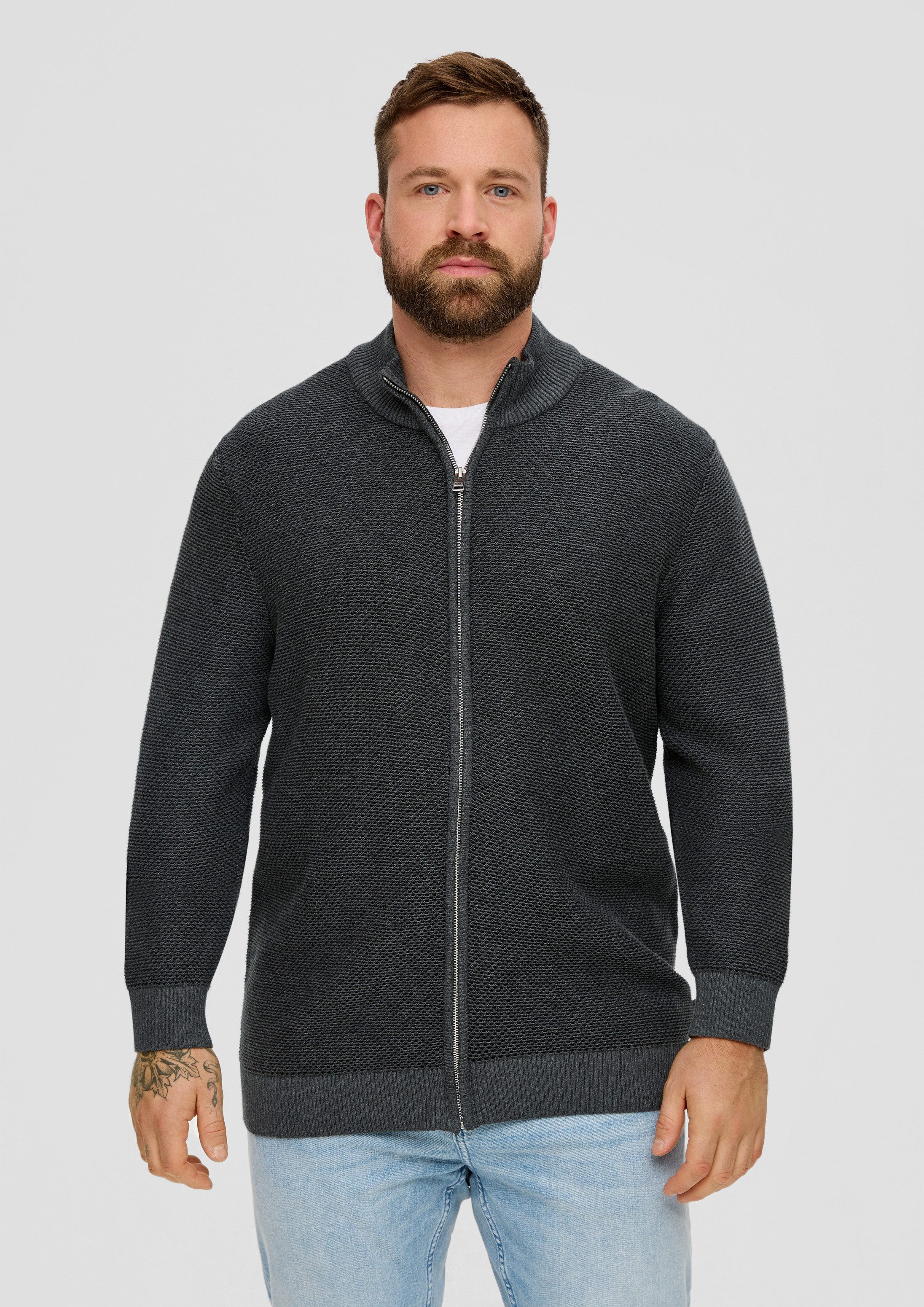 s.Oliver Cardigan Strickpullover Strickjacke aus Baumwolle