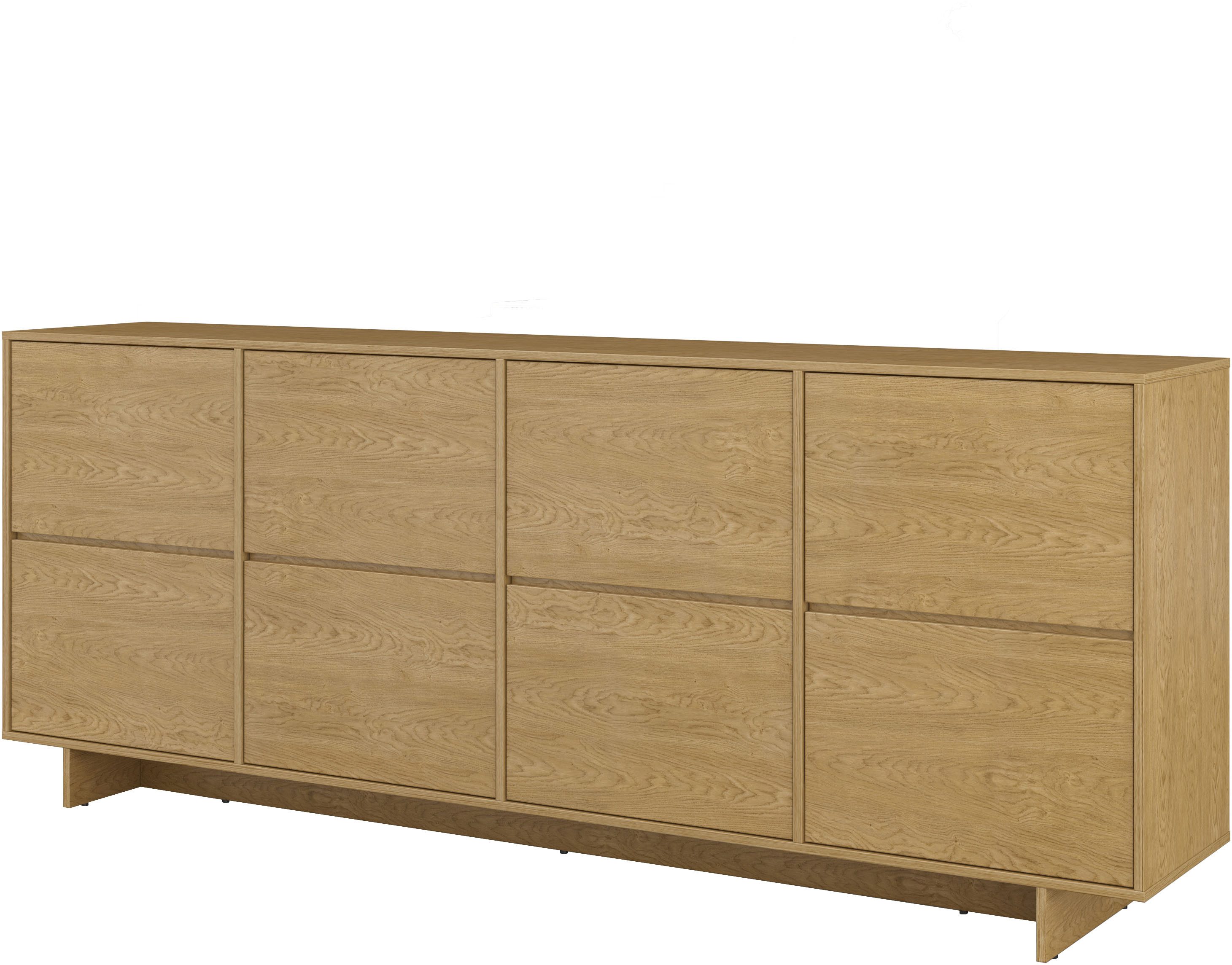 OTTO home Sideboard Tatami, Stilvolle, moderne grifflose Kommode 4 Türen, Breite 220cm, Anrichte mit viel Stauraum, Böden verstellbar, push-to-open-Funktion
