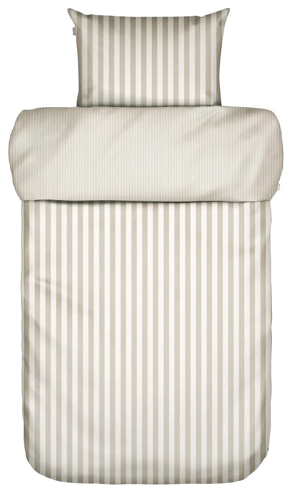 Marc O'Polo Home Bettwäsche Classic Stripe 155 x 220 cm, Oatmeal, Satin, 2 teilig