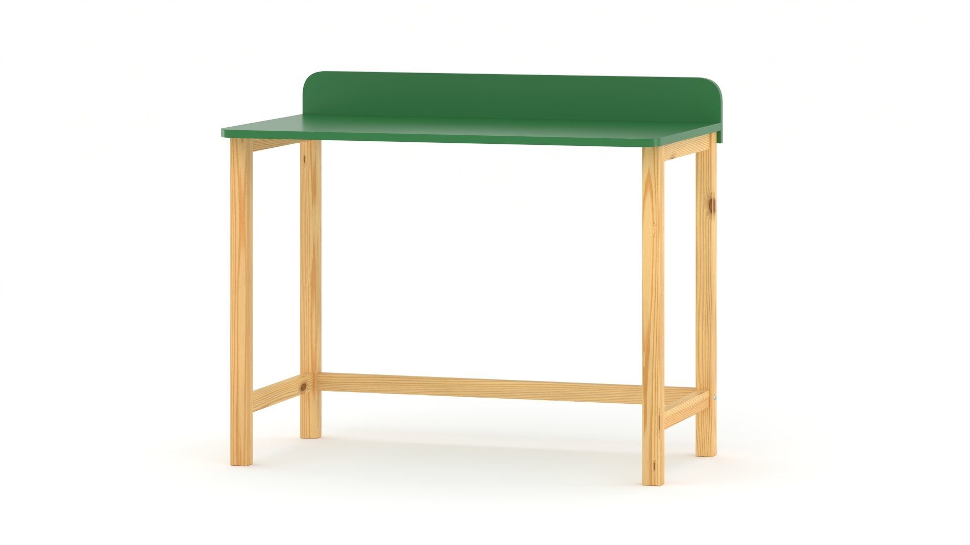 Siblo Schreibtisch Schreibtisch Clara Natural mit bunter Tischplatte (Kinderschreibtisch Clara Natural mit bunter Tischplatte) Grün